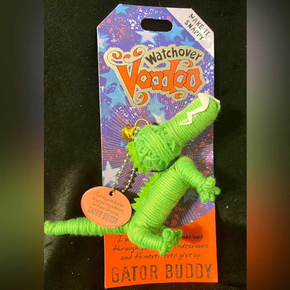 Watch over Vodoo Doll Gator Buddy keychain,book bag,purse hanging doll